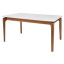 Ver imagem 1 de Mesa de Jantar 4 Lugares Retangular Tampo Madeiramaciça/MDF Portugal Marrom/Off White
