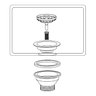 Valvula Cozinha Americana 1621 Inox C/ Cestinha Abs 6 Cm - 3 1/2 " Rainha Metais - 5