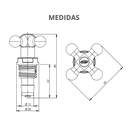 Ver imagem 3 de Reparo para Registro de Pressão com Canopla Abertura Rotativa Porto Belo Luxo Cor Bege Durín