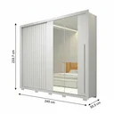 Ver imagem 4 de Guarda-Roupa Casal Ripado 2 Portas 4 Gavetas com Espelho Suburban Yescasa Branco