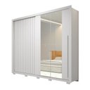 Ver imagem 3 de Guarda-Roupa Casal Ripado com Espelhos 2 Portas e 4 Gavetas Suburban Gold Espresso Móveis Branco
