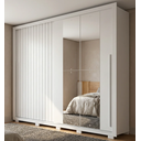 Ver imagem 1 de Guarda-Roupa Casal Ripado 2 Portas 4 Gavetas com Espelho Suburban Branco