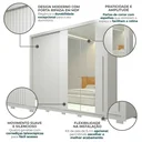 Ver imagem 5 de Guarda-Roupa Casal Ripado 2 Portas 4 Gavetas com Espelho Suburban Yescasa Branco