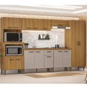 Ver imagem 1 de Cozinha Compacta Modulada 6 Peças Berlim Bege/Ipê/Cristalo