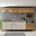Ver imagem 1 de Cozinha Compacta Modulada 5 Peças Berlim Bege/Ipê/Cristalo