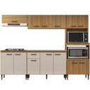 Ver imagem 2 de Cozinha Compacta Modulada 5 Peças Berlim Bege/Ipê/Cristalo