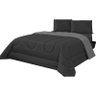 Edredom Casal Queen Cobertor Frio Quente Inverno Preto e Cinza Cotex - 3