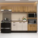 Ver imagem 1 de Cozinha Compacta Modulada 4 Peças Berlim Bege/Ipê/Cristalo