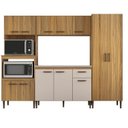 Ver imagem 2 de Cozinha Compacta Modulada 4 Peças Berlim Bege/Ipê/Cristalo