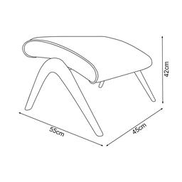 Poltrona Couro Natural Bege Vk Anos 50 Acompanha Puff - 5 Poltrona Couro Natural Bege Vk Anos 50 Acompanha Puff - 5