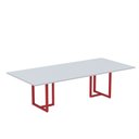 Ver imagem 1 de Mesa de Reunião Retangular 200x90cm MR2000P25TUB Vermelho e Cinza