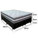 Ver imagem 4 de Cama Box Baú Casal Bipartido Sintético + Colchão Anjos Black Graphite Molas Ensacadas 138x188x64cm P