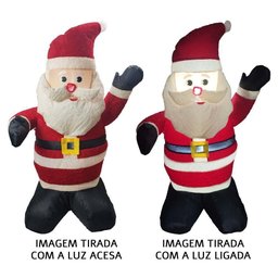 Papai Noel Inflável Iluminado Veludo Enfeite Natal Natalino Grande Decoração Loja Inflador - 7