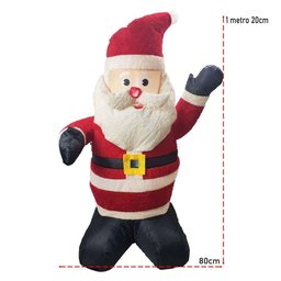 Papai Noel Inflável Iluminado Veludo Enfeite Natal Natalino Grande Decoração Loja Inflador - 10