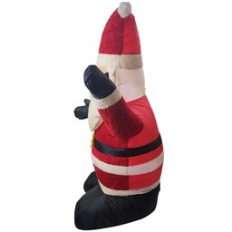Papai Noel Inflável Iluminado Veludo Enfeite Natal Natalino Grande Decoração Loja Inflador - 2
