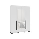 Ver imagem 2 de Guarda-roupa Casal Madrid 4 Portas 4 Gavetas com Espelho Branco - Politorno