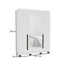 Ver imagem 4 de Guarda-roupa Casal Madrid 4 Portas 4 Gavetas com Espelho Branco - Politorno