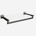 Ver imagem 1 de Estante Prateleira de Vidro Para Parede com Arara Quadrada Leve 60cm Comac - Preto