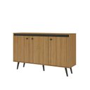 Ver imagem 2 de Buffet Aparador 3 Portas 135cm Miami Marrom/Lamina Mel/Preto