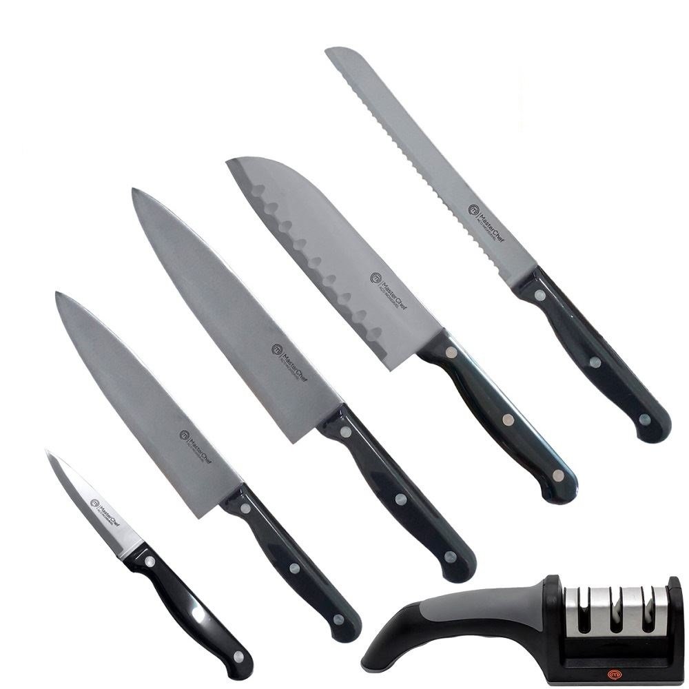 Kit 5 Facas do Chef Quotidien Series + Afiador MasterChef | MadeiraMadeira