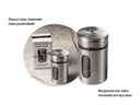 Ver imagem 3 de Porta Tempero e Condimentos Revestido em Aço Inox com Visor de Vidro (3 un)
