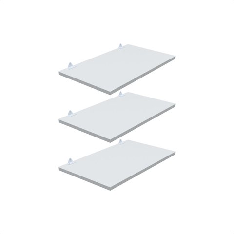 Kit 3 Prateleira Branca 50X30 + Suporte Flutuante Mdf  Organizadora Decoração Cozinha Banheiro Sala