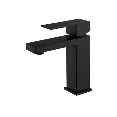 Torneira Misturador Monocomando Preto Fosco Quadrado Banheiro 1303PF GOWFF Misturador Baixo 1303