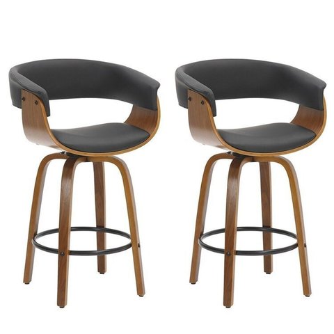 Kit com 2 Banquetas Base Madeira Baixa Betim