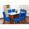 Kit Capa de Cadeira 6 Peças Sala de Jantar Protege o Estofado Renova o Visual Malha Gel Azul Royal - 1