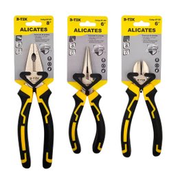 B-tek - Kit 3 Alicates - Universal, Bico e Corte Diagonal - 2