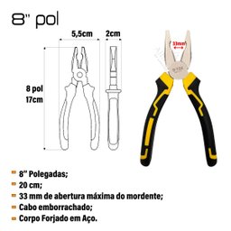 B-tek - Kit 3 Alicates - Universal, Bico e Corte Diagonal - 5