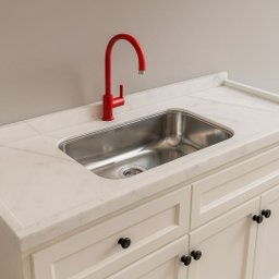 Pia Cozinha Mármore Branco 120cm Cuba Inox Acabamento Duplo: Branco - 2