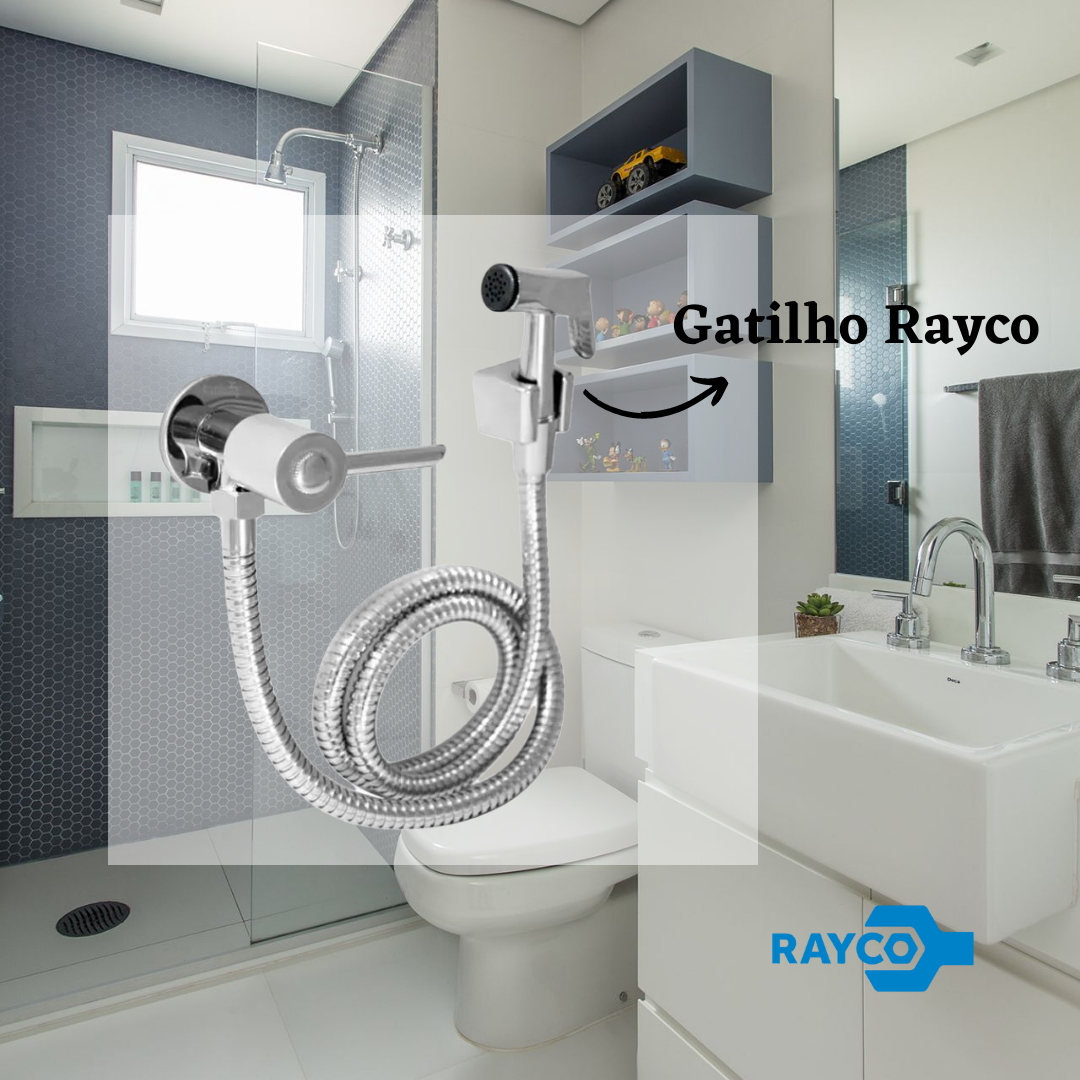 Gatilho Para Ducha Higiênica Metal Cromado Resistente 13383 Rayco - 3