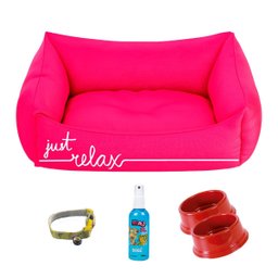 Kit Pet Com Cama Cachorro Gato M 57X37 Just Relax - 3