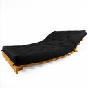 Ver imagem 2 de Sofá Cama Casal Futon Tokio Preto Acquablock Madeira Maciça Cor Mel