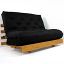 Ver imagem 4 de Sofá Cama Casal Futon Tokio Preto Acquablock Madeira Maciça Cor Mel