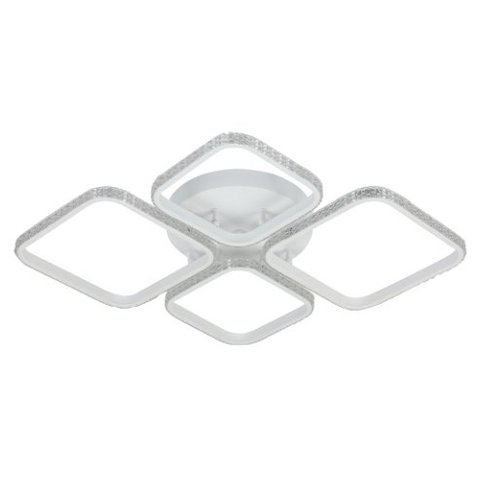 Plafon de Sobrepor Módulos Cristais Branco 76cm Led 40w 3 em 1 Bivolt Paris Luz