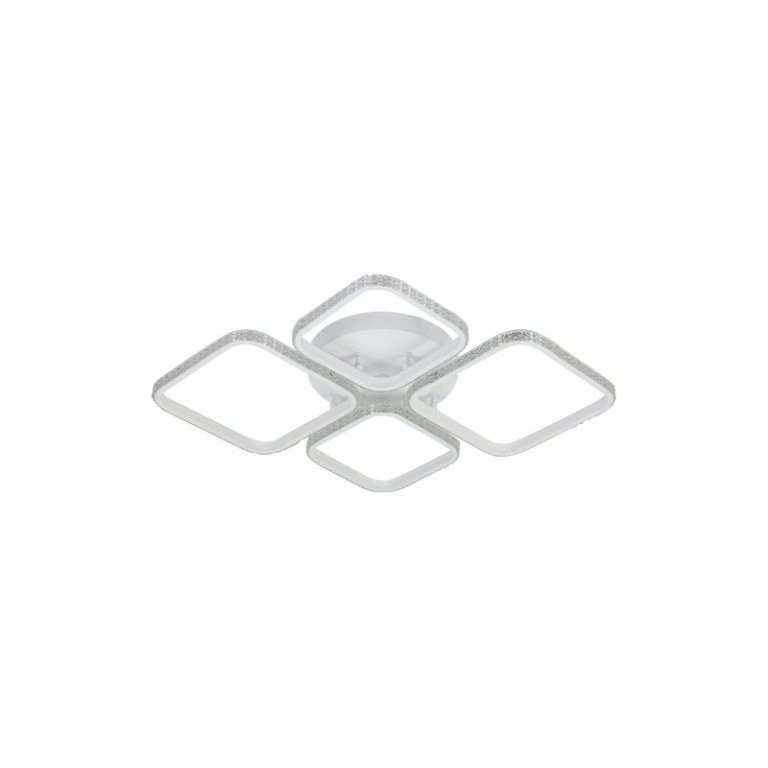 Plafon de Sobrepor Módulos Cristais Branco 76cm Led 40w 3 em 1 Bivolt Paris Luz