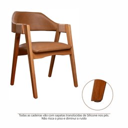 Kit 8 Cadeiras de Madeira Maciça Tauari, Estofada e Braço com Corda Náutica Bélgica Espresso Móveis   - 9