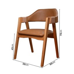 Kit 8 Cadeiras de Madeira Maciça Tauari, Estofada e Braço com Corda Náutica Bélgica Espresso Móveis   - 4