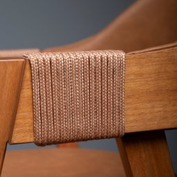 Kit 8 Cadeiras de Madeira Maciça Tauari, Estofada e Braço com Corda Náutica Bélgica Espresso Móveis   - 19