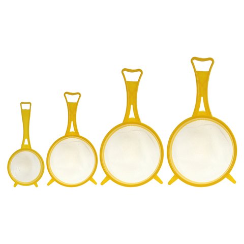 Kit 4 Peneiras Plástico 6cm / 8cm / 10cm / 12cm Coloridos Millenium - Panami