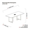 Ver imagem 3 de Mesa de Reunião Retangular com Power Box 200x90cm Mr2000p25tub