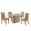 Ver imagem 2 de Mesa de Jantar Isadora 120cm Tampo MDF Vidro Canto Copo com 4 Cadeiras Yasmin