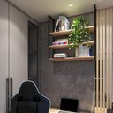 Ver imagem 3 de Suporte Preto Moderno Flutuante P/ Home Office 60x20cm