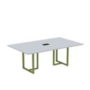 Ver imagem 1 de Mesa de Reunião Retangular com Power Box 200x90cm MR2000P25TUB Cinza/Verde