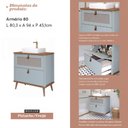 Ver imagem 3 de Armário Gabinete de Banheiro 80cm Mdf Pistache 1 Porta Gaveta C/ Cuba
