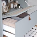 Ver imagem 5 de Armário Gabinete de Banheiro 80cm Mdf Pistache 1 Porta Gaveta C/ Cuba