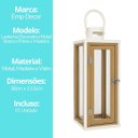 Ver imagem 7 de Lanterna Decorativa Metal Branco Prime e Madeira com Vidro 38cm X 13cm