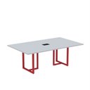 Ver imagem 1 de Mesa de Reunião Retangular com Power Box 200x90cm MR2000P25TUB Cinza/Vermelho